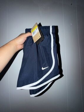 Women Nike Navy Shorts with White Piping